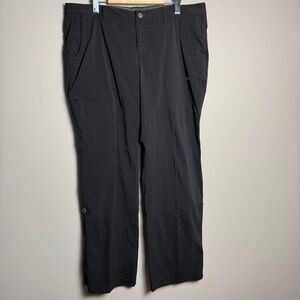 Eddie Bauer Women's TRAVEX NYLON Hiking/Trail Pants Black‎ Adjustable Length Hem
